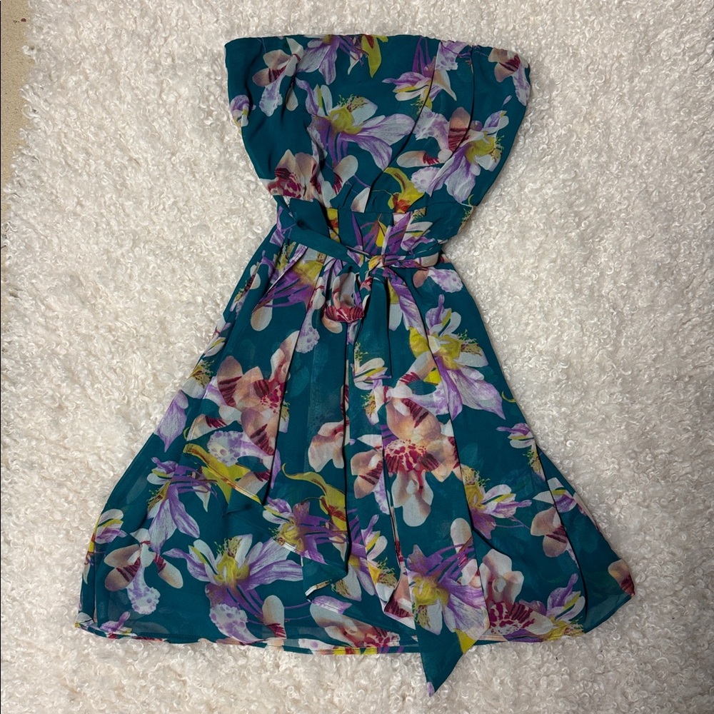 Express Strapless Floral Dress